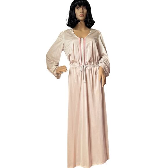 American Vintage Sears openback Nightgown & robe set pink gray medium - Picture 8 of 16